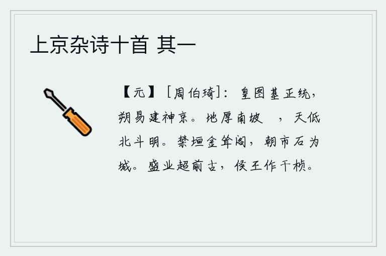 上京杂诗十首 其一