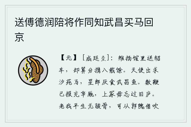 送傅德润陪将作同知武昌买马回京